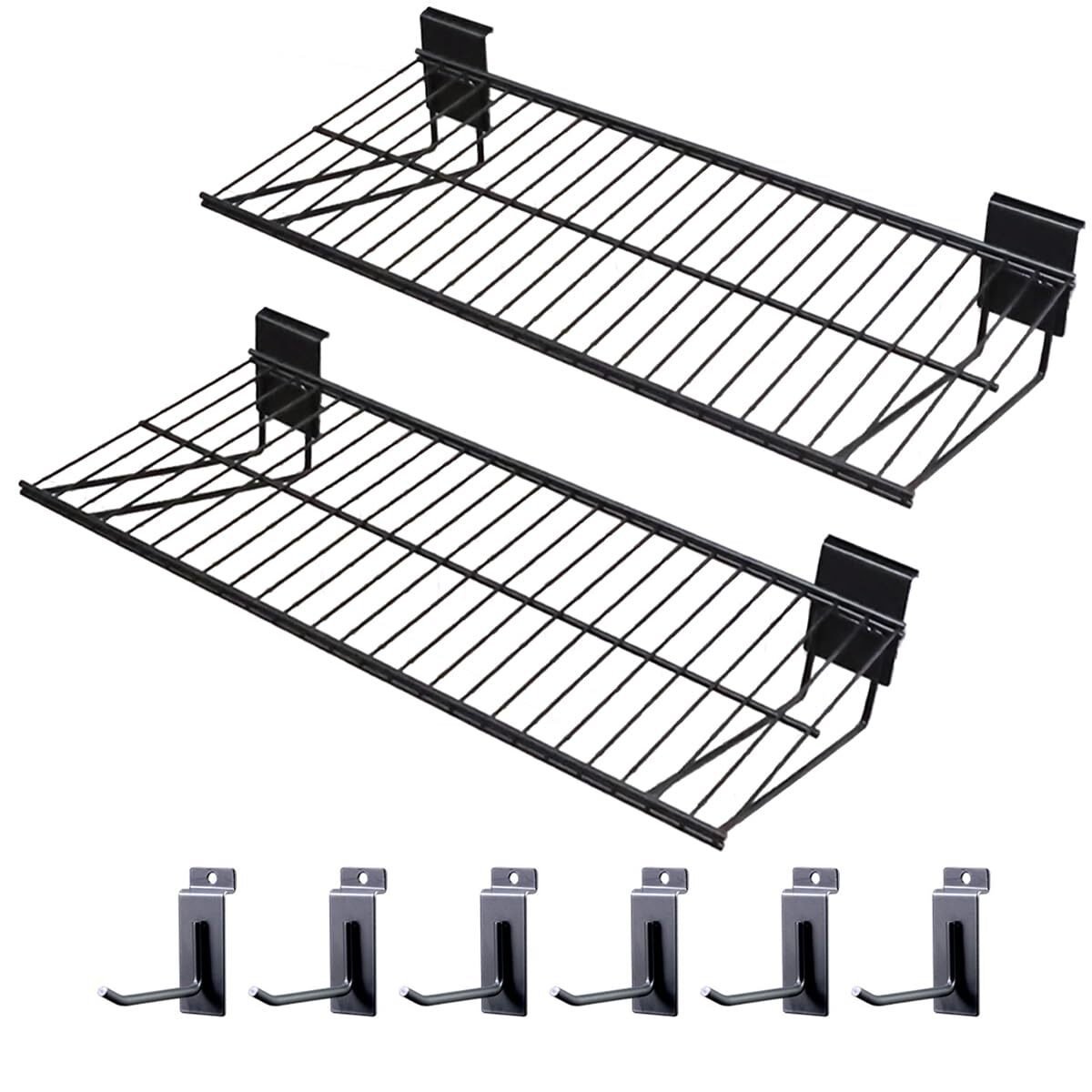 Slatwall Shelves 24 Inch, Heavy Duty Slatwall Accessories, Slat Wall Wire She...