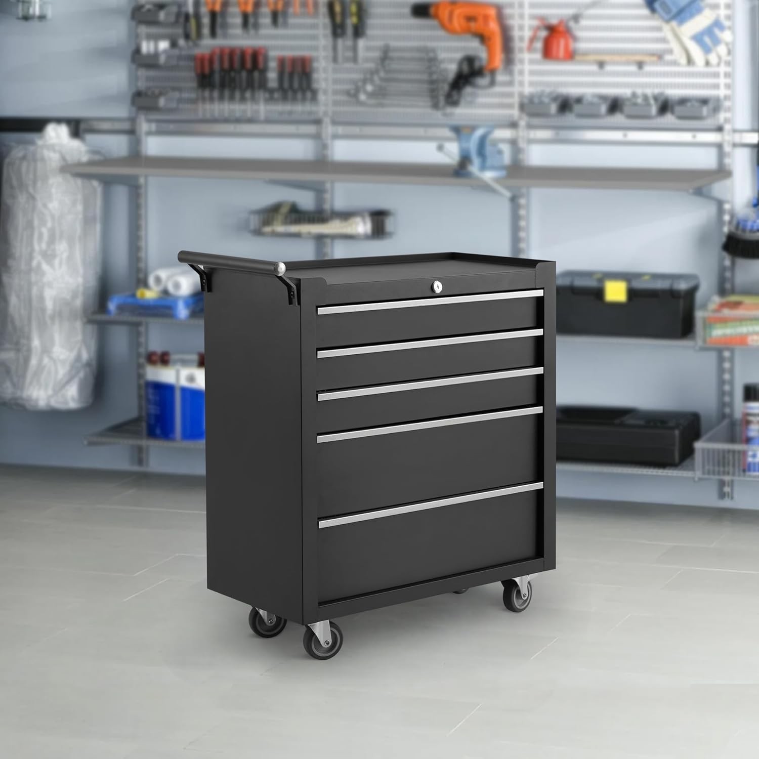 5-Drawer Rolling Tool Chest Tool Box with Wheels Tool Cart Mechanic Tool Cabinet
