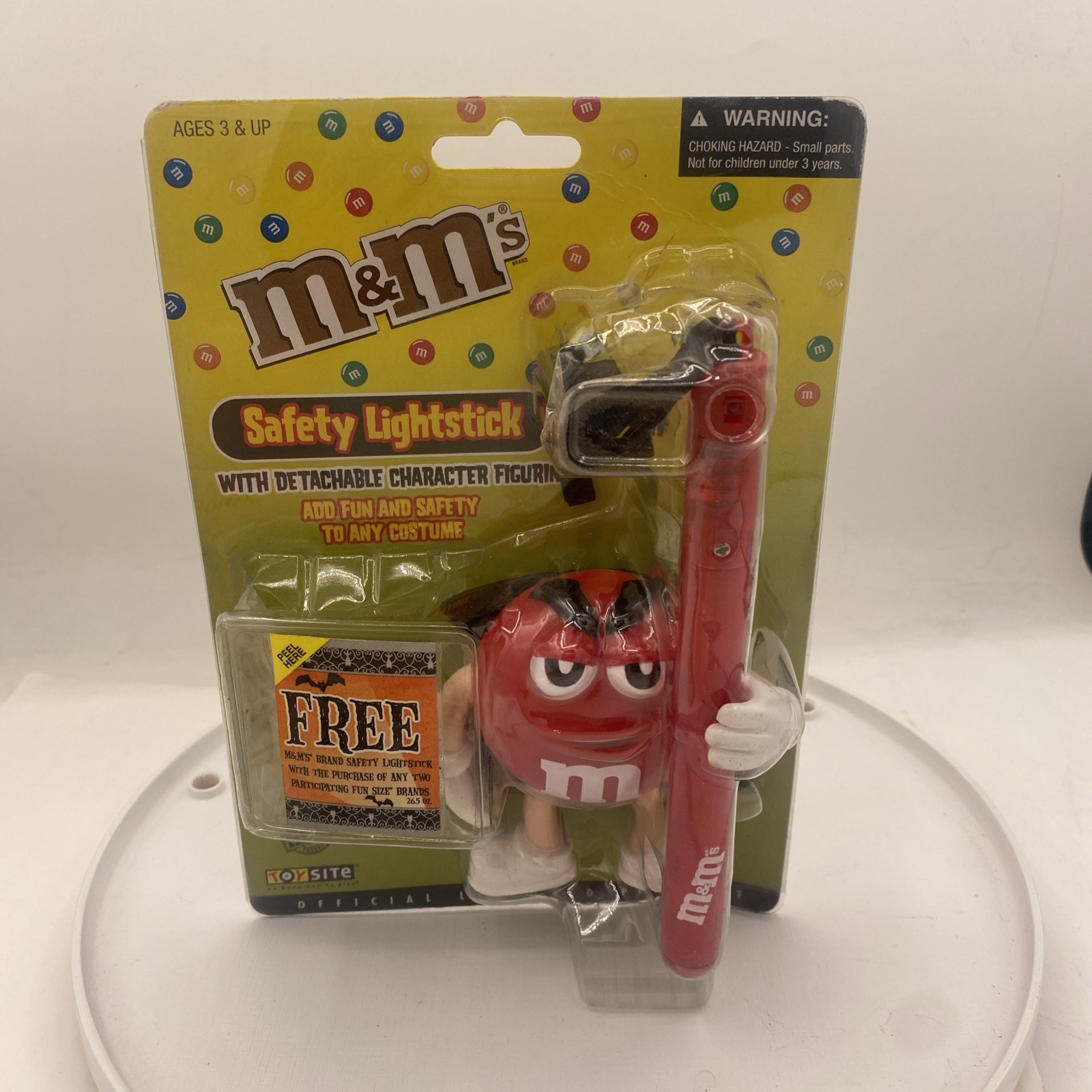 Vintage Red M&M Halloween Safety Light Stick Detachable Character Figurine 2004