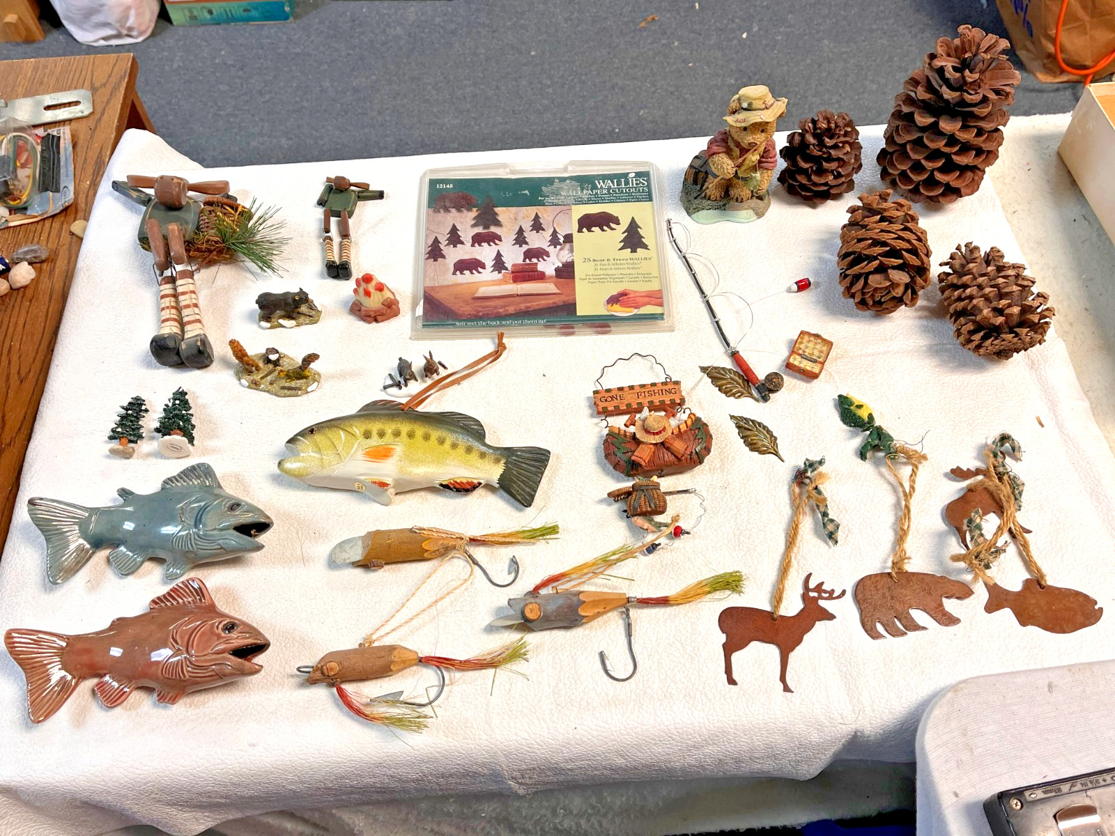 28 Fishing - Lake - Woodsy Rustic Cabin Cottage Decorative Decor Ornaments Lot
