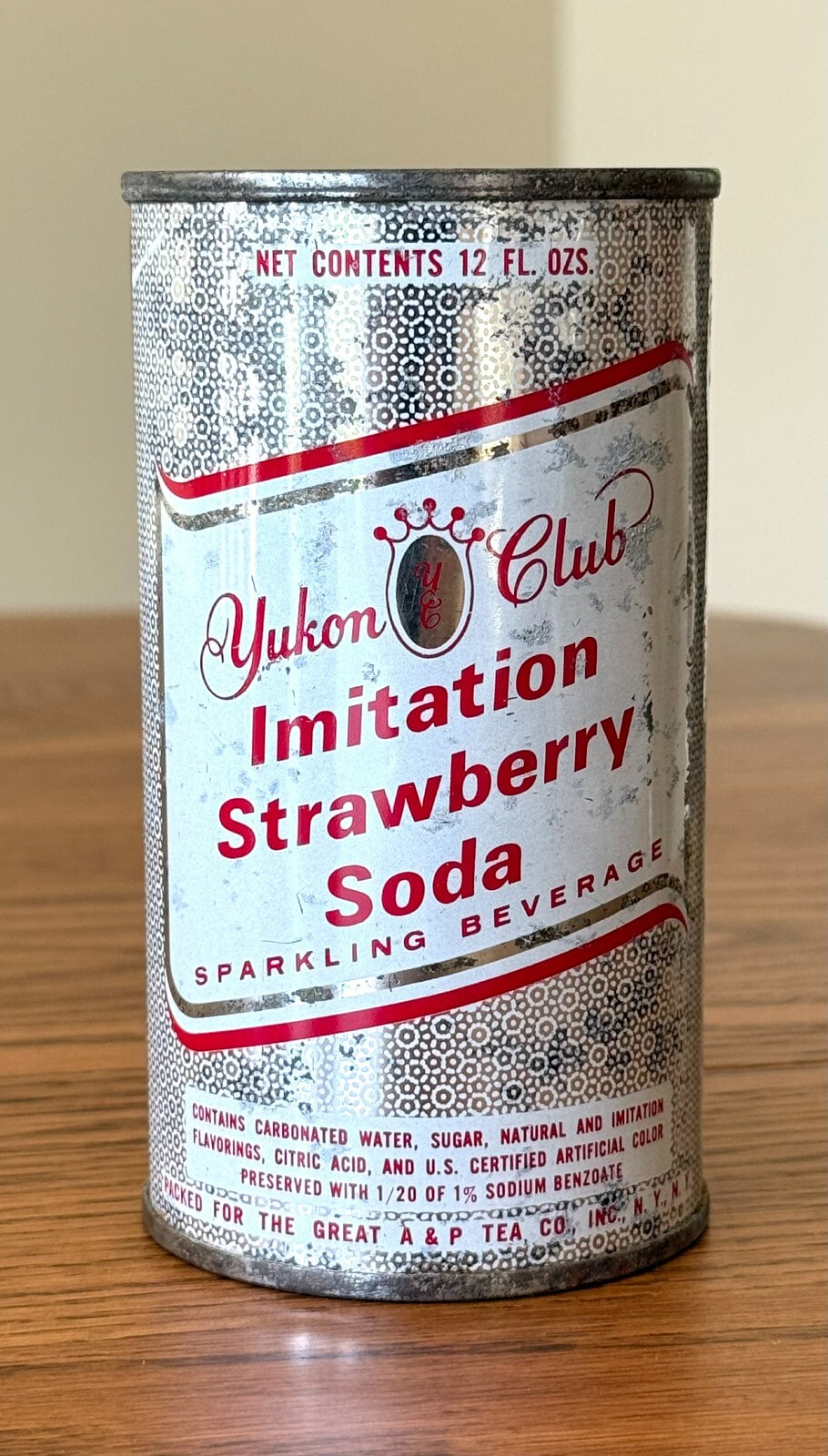 *Rare, unique variation*-Yukon Club Imitation Strawberry Soda Can--Pre-Zip Code