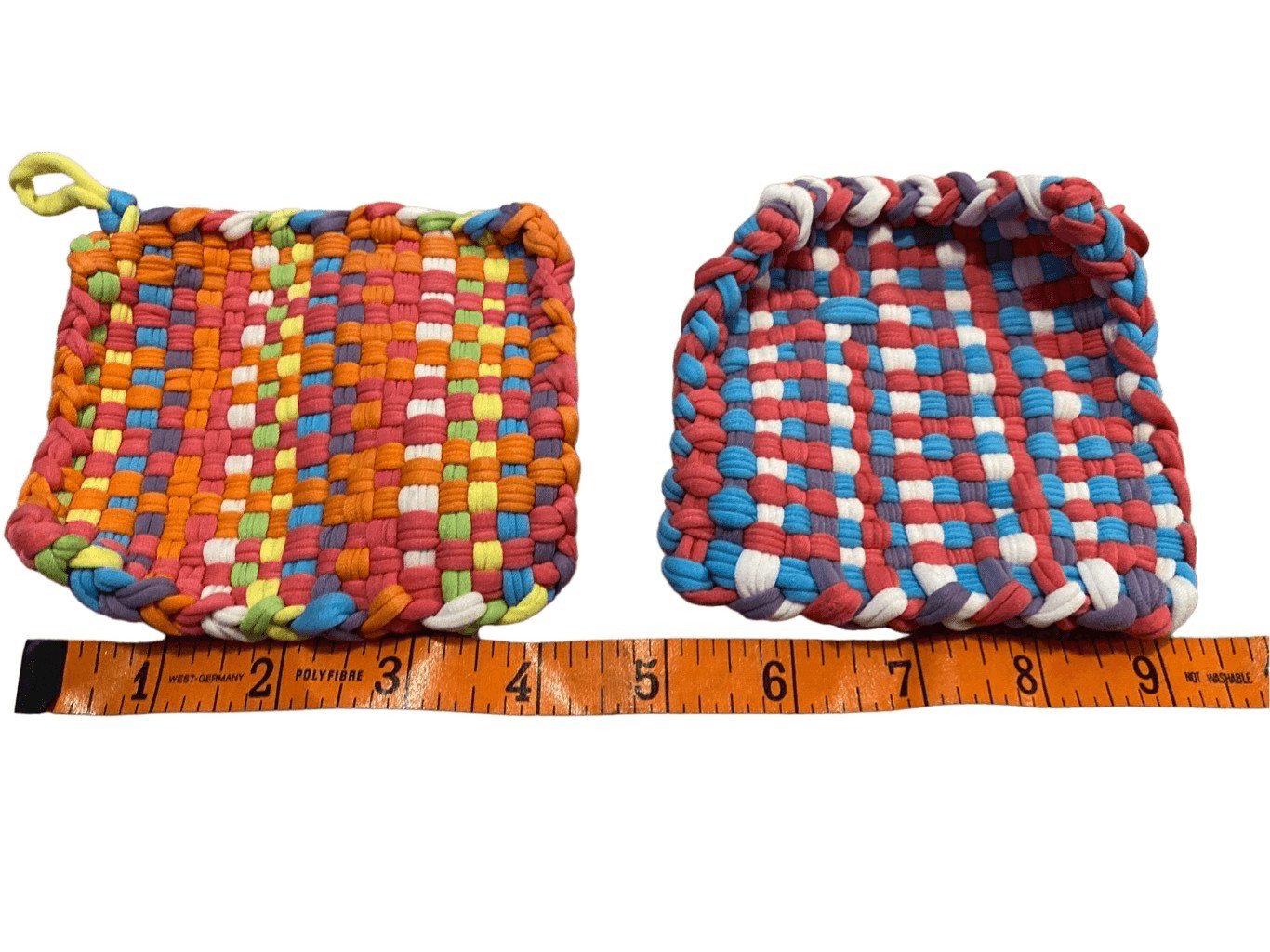 Hand Woven Pot Holder Set 2Pc Multicolored Kitchenware