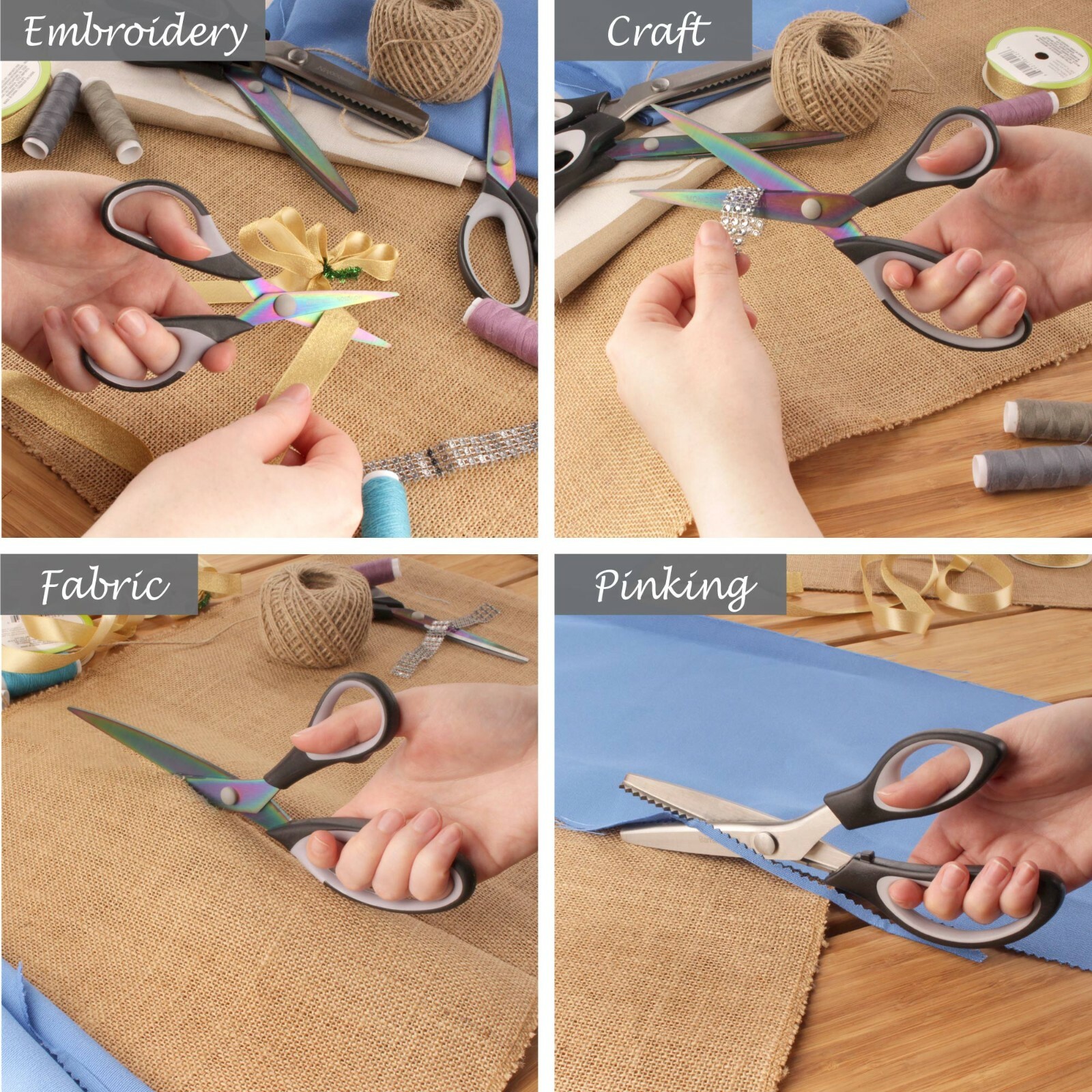Titanium Sewing Scissor Set with Pinking and Craft Shears