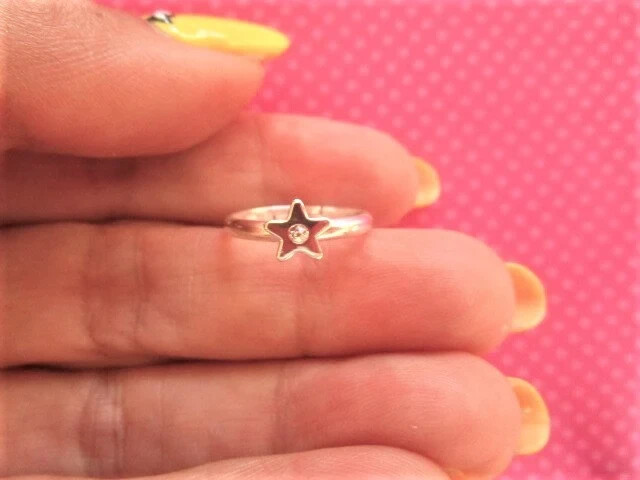 Star crystal sterling silver toe rings