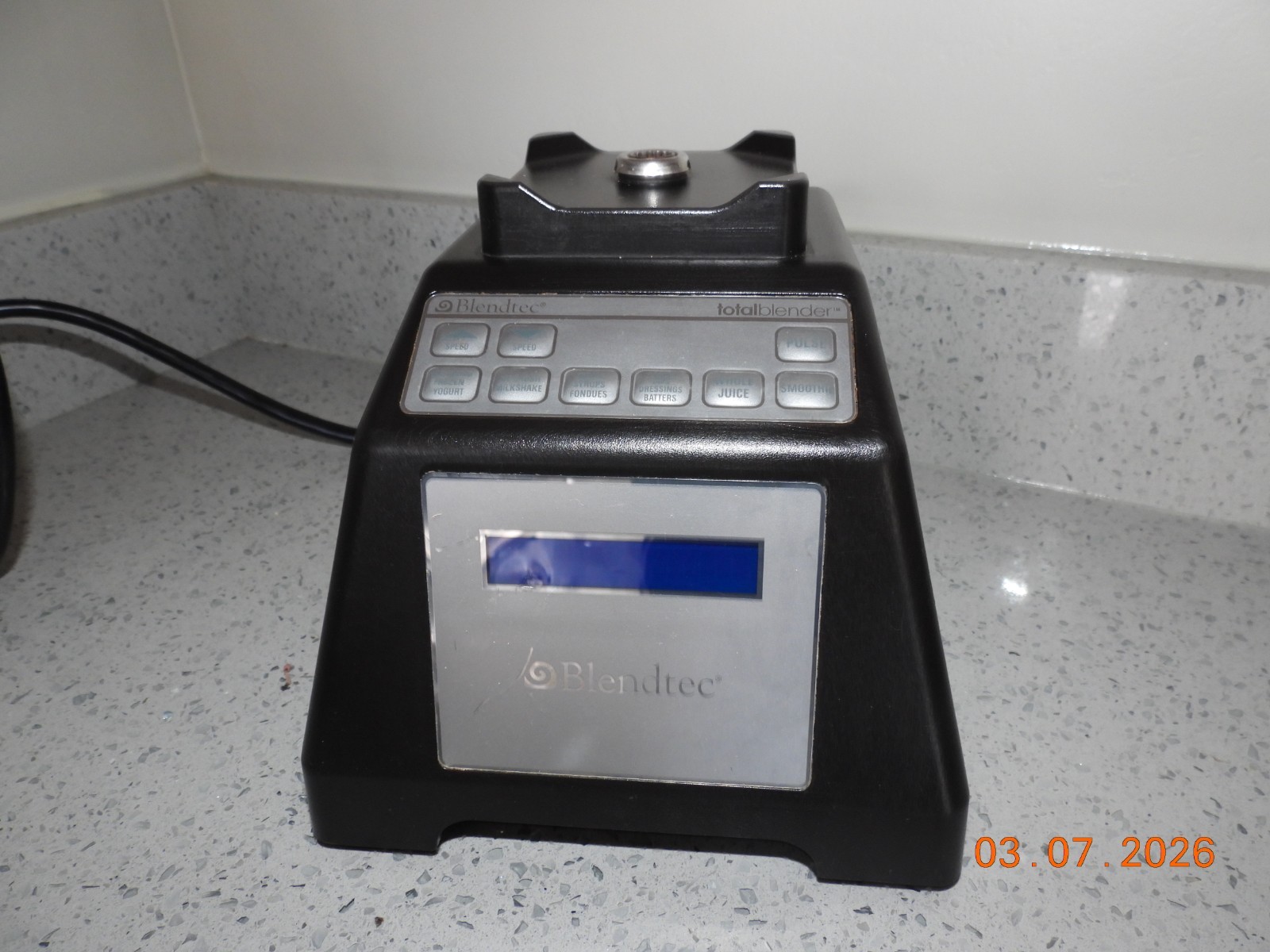 BLENDTEC MODEL ES3 Total Blender Black Color Base Only Working Condition