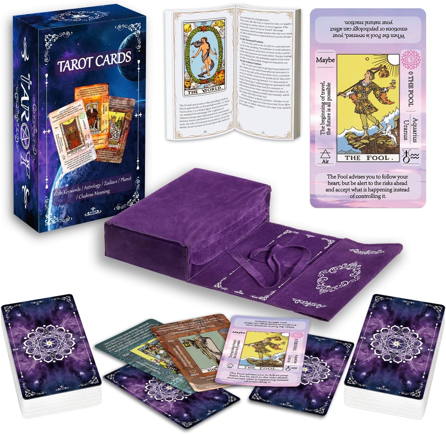 IXIGER Tarot Cards Set with Guide Book,Tarot With Bag