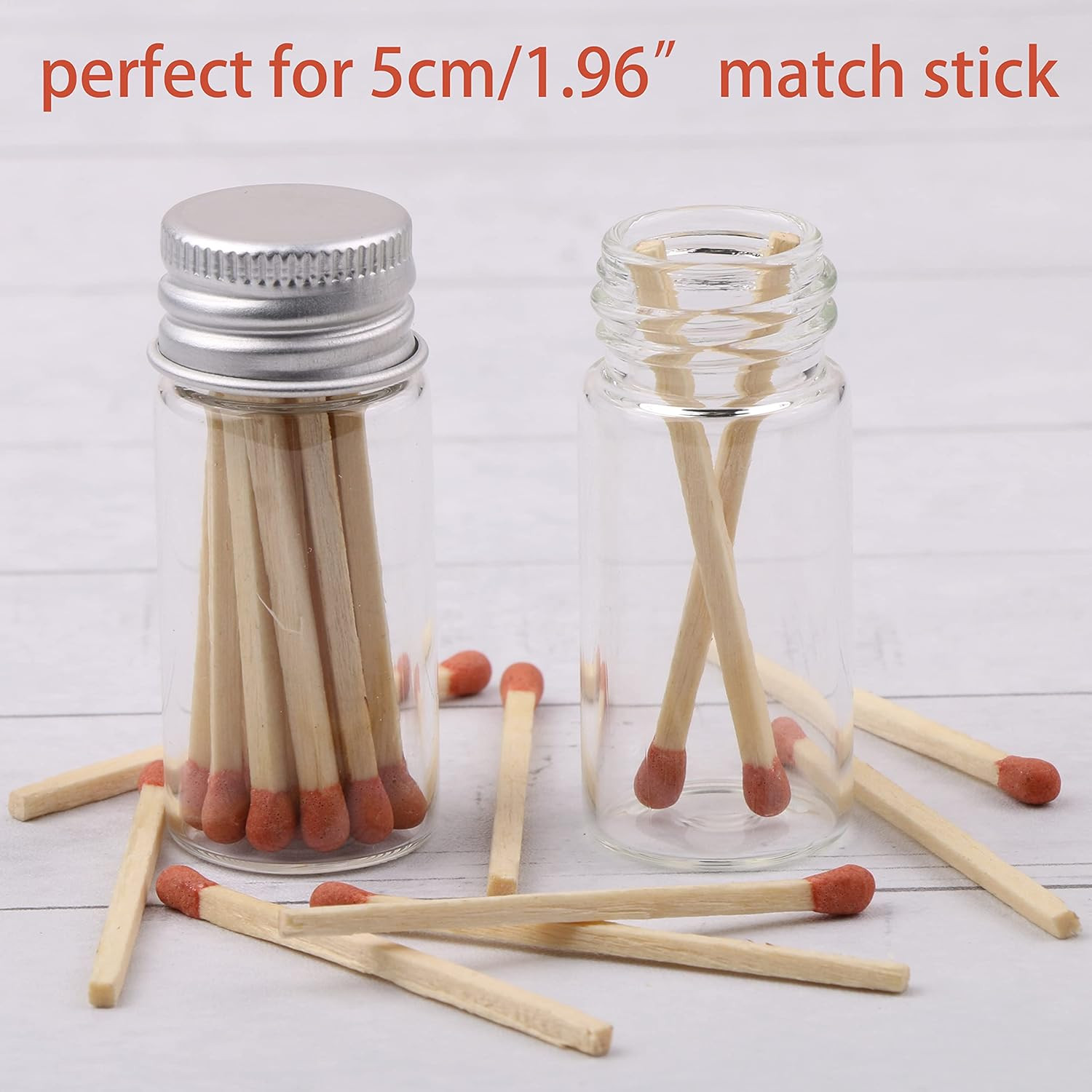 100 10Ml Vials Small Mini Tiny Glass Bottles Clear Empty Jars with Aluminum T...