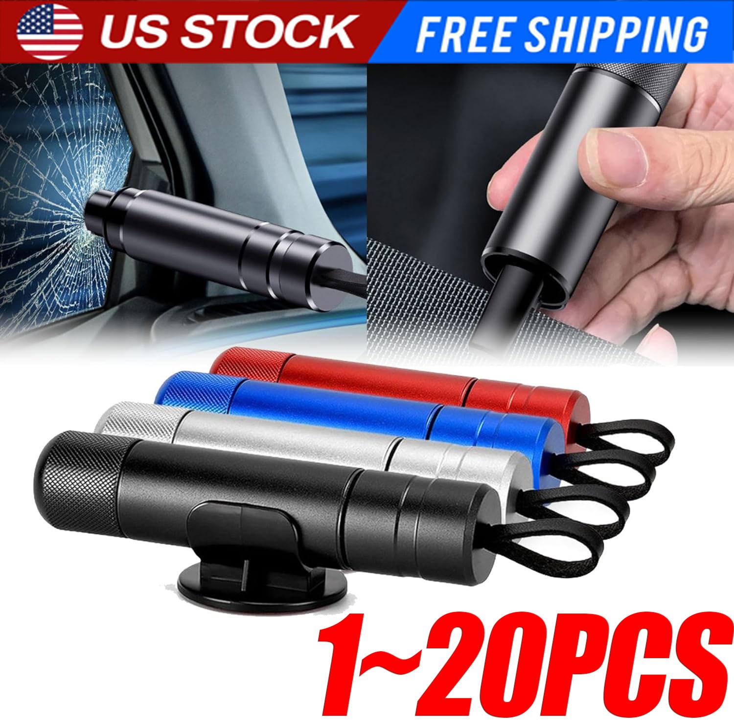 Car Safety Hammer Window Glass Breaker Seat Belt Emergency Escape Cutter Tool