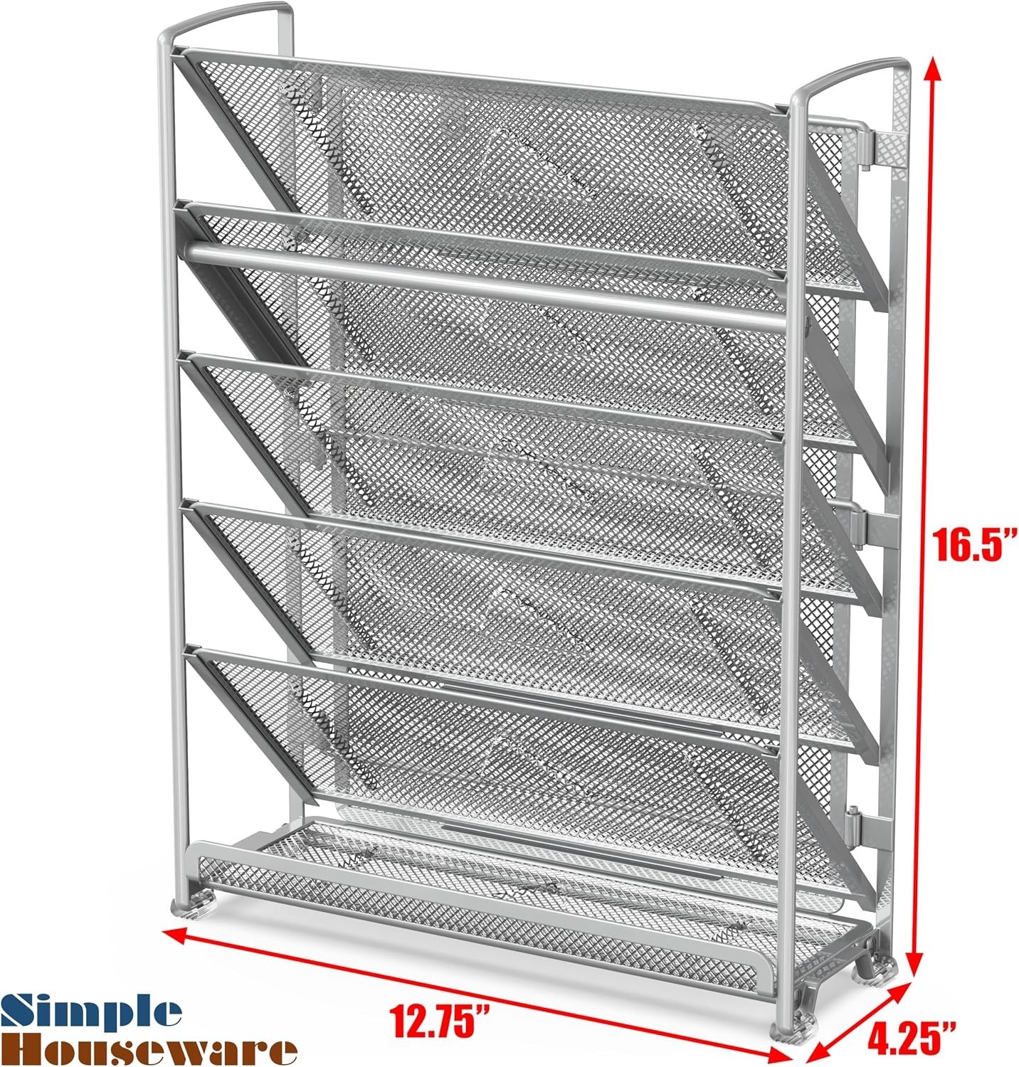 6-Tier Wall Mount Document Letter Tray Organizer, Silver