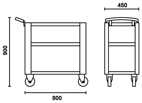 Beta C51 3 Level Mobile Workshop Tool Trolley Orange