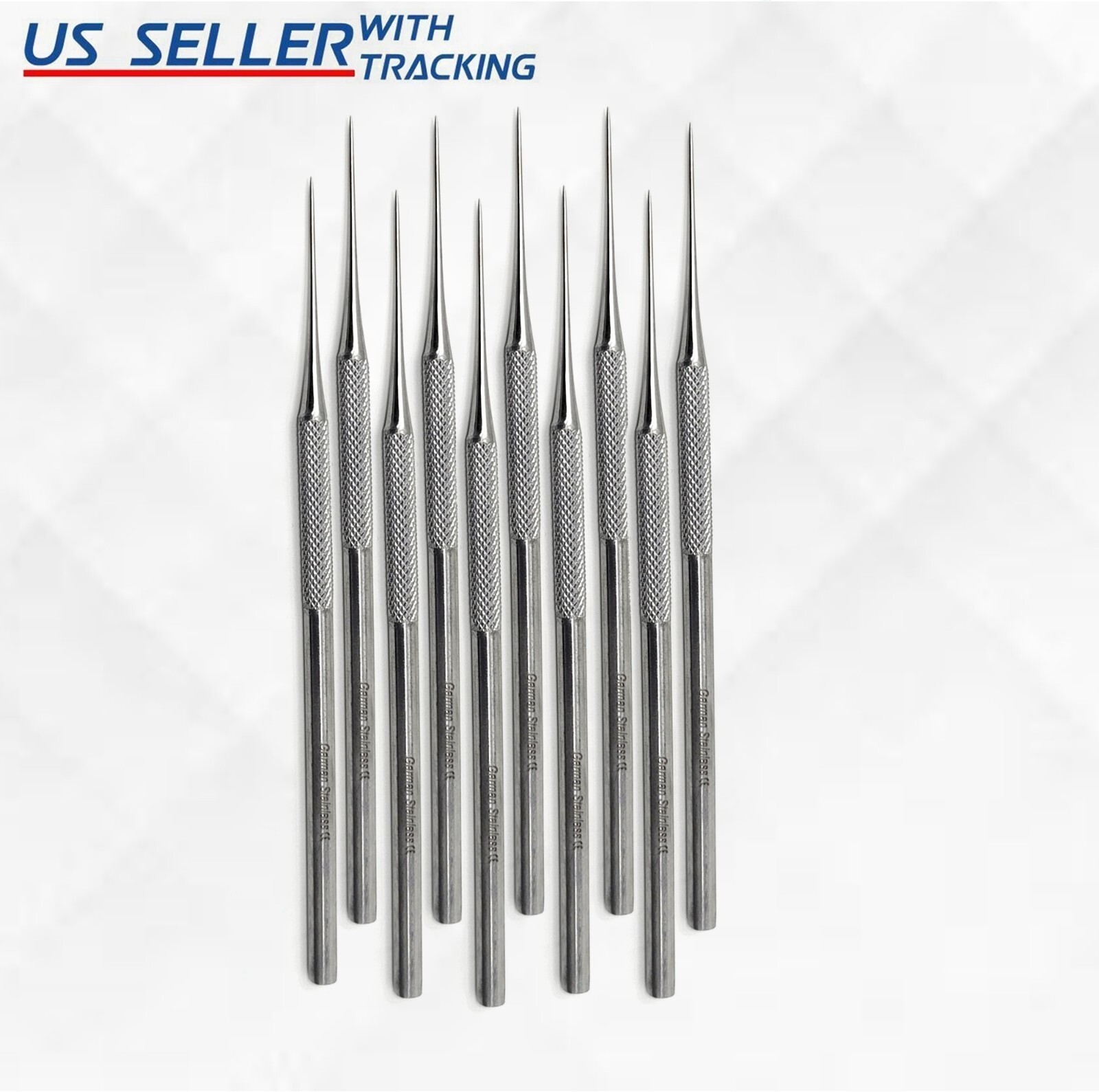 10 Pcs Dissecting Dissection Metal Teasing Needles Straight Pointed Tip Set
