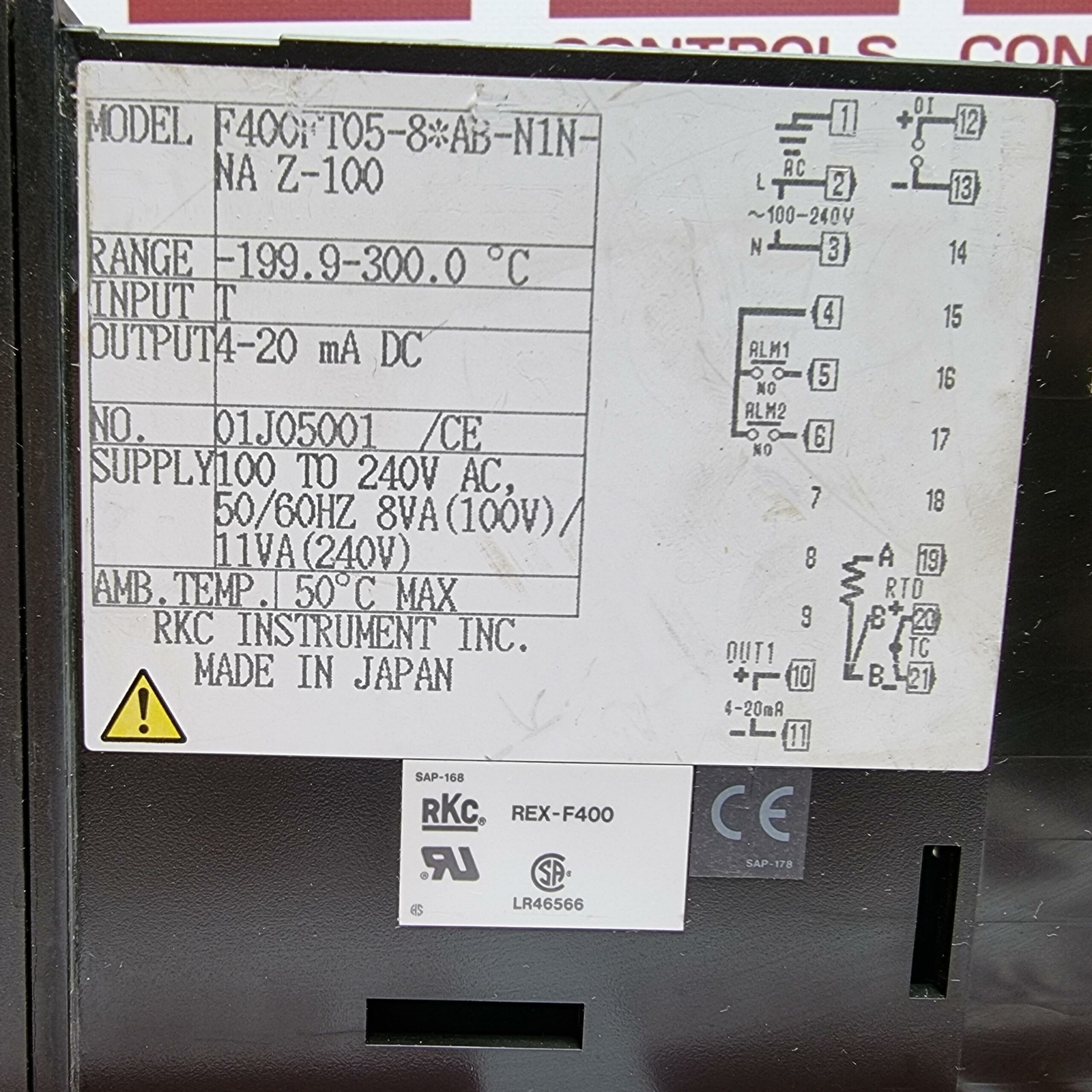 REX-F400 | RKC Instrument | Temperature Control Unit, Used