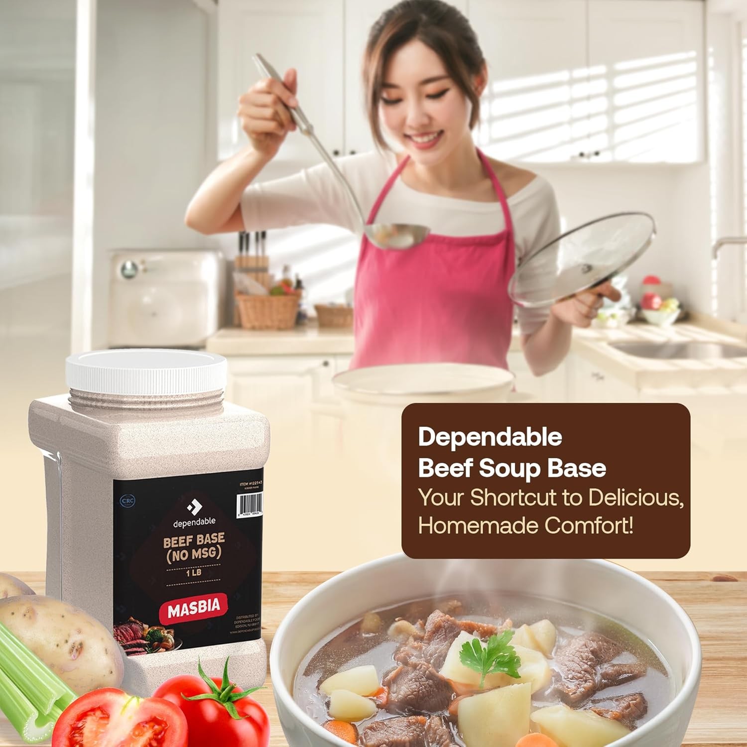 Beef Soup Base Beef Flavor Consomme Resealable Jar No MSG Gluten Free
