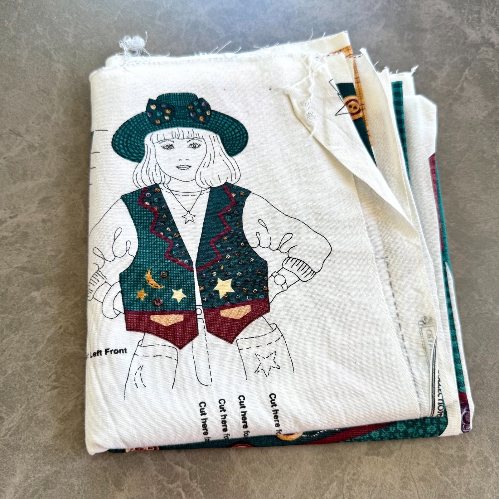 Starry Nights Cut & Sew Fabric Project, Child's Hat & Vest