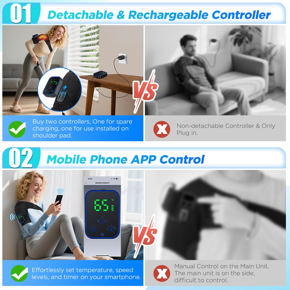 APP Control Shoulder Massager Graphene Heating Shoulder Brace with Vibration