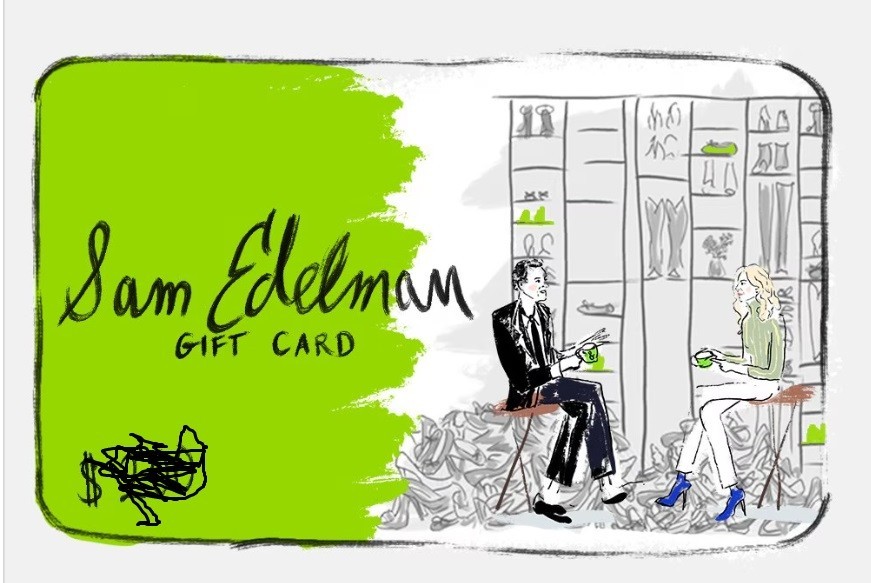 SAM EDELMAN GIFT CARD VALUE OF $198  TO BE USED FOR ON  LINE PURCHASES  NO EXP