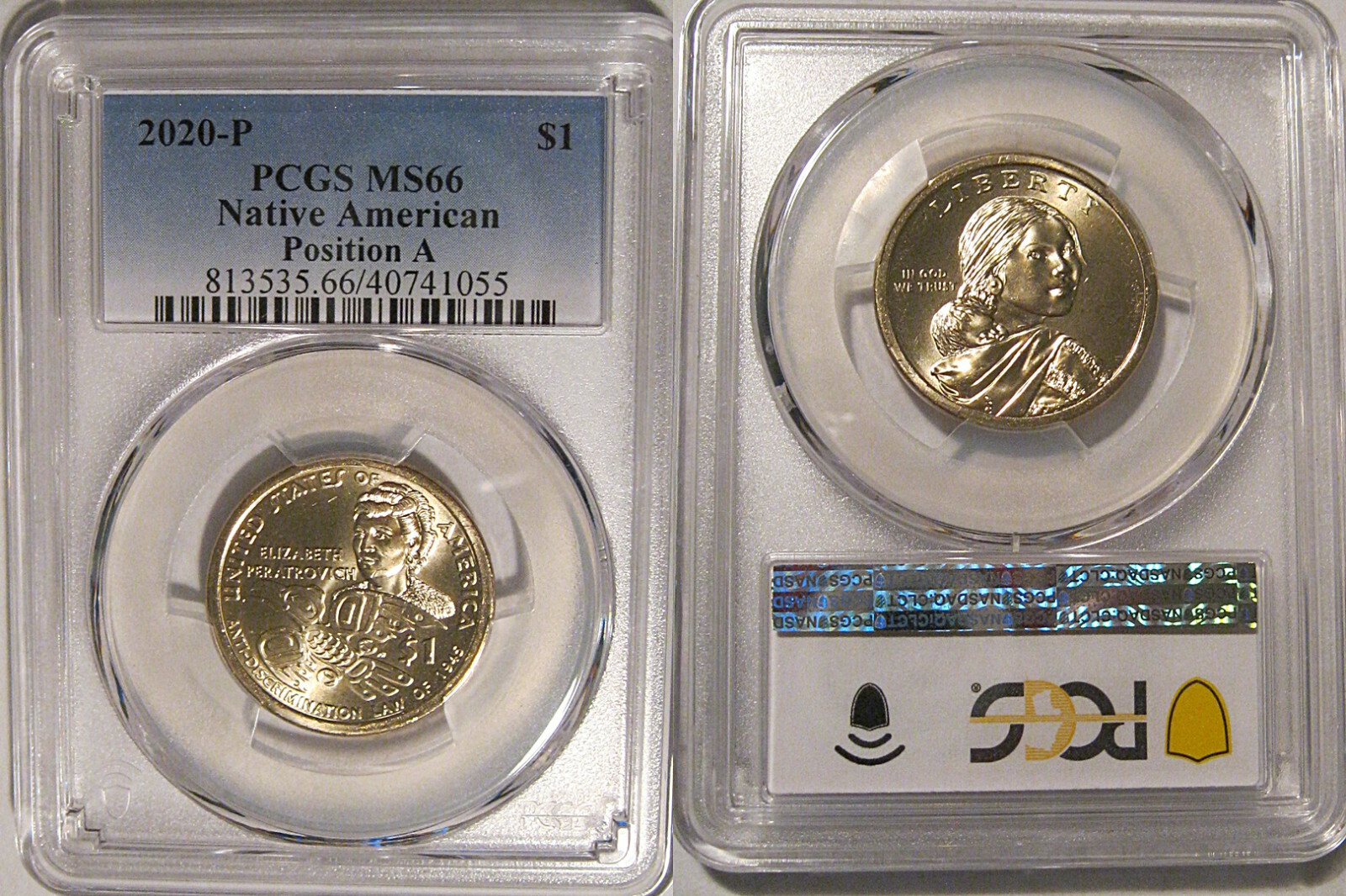 2020 P Native American Sacagawea Dollar $1 PCGS MS66 Position A