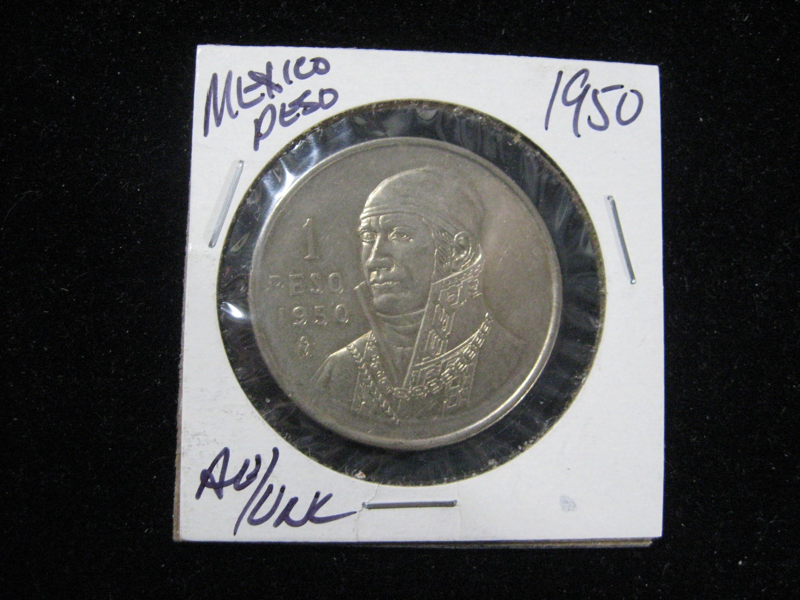 1950 MEXICO ONE PESO .300 SILVER HIGH GRADE ONE YEAR TYPE COIN