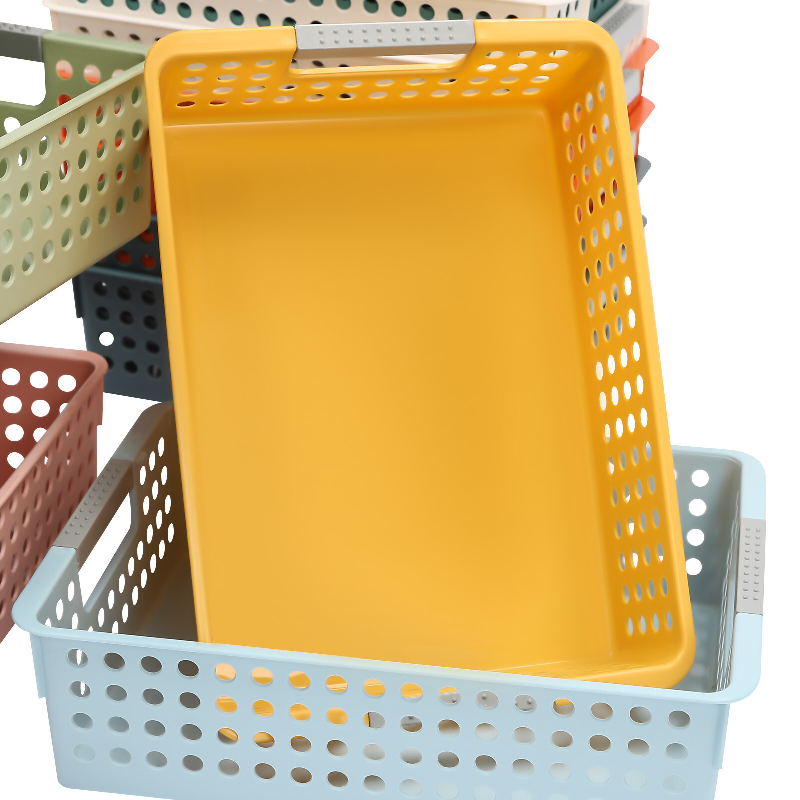 24Pack Classroom Storage Baskets Bins Colorful Plastic Organizer Basket for Home