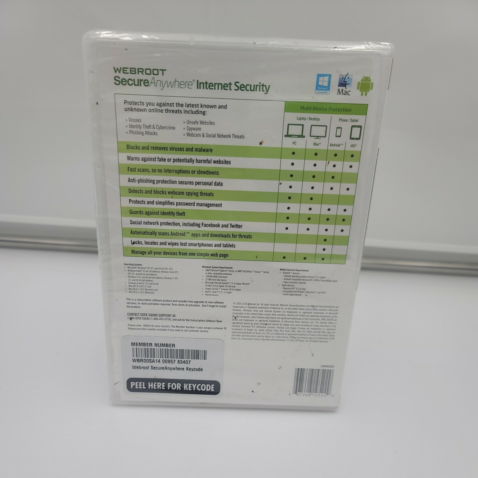 Webroot Secure Anywhere Internet Security Plus (3 Devices) Windows 8