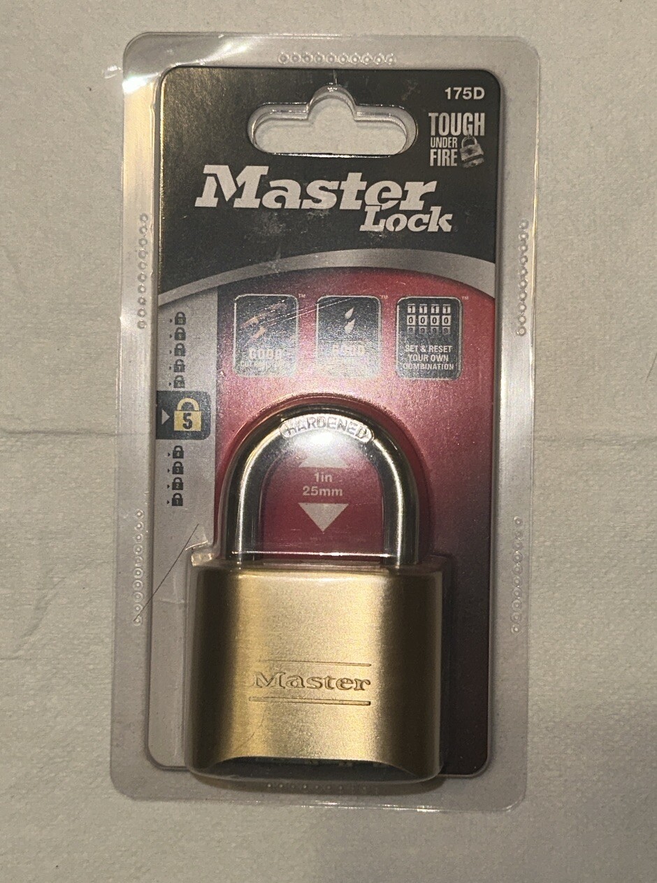 2 Pack Combination Padlock 2" inch Wide.Master Lock No. 175D Resettable. New