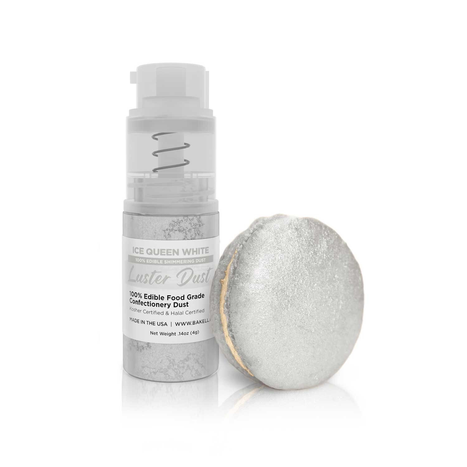 Luster Dust - Ice Queen White (4g 1x Jar) | Edible Powder for Cakes