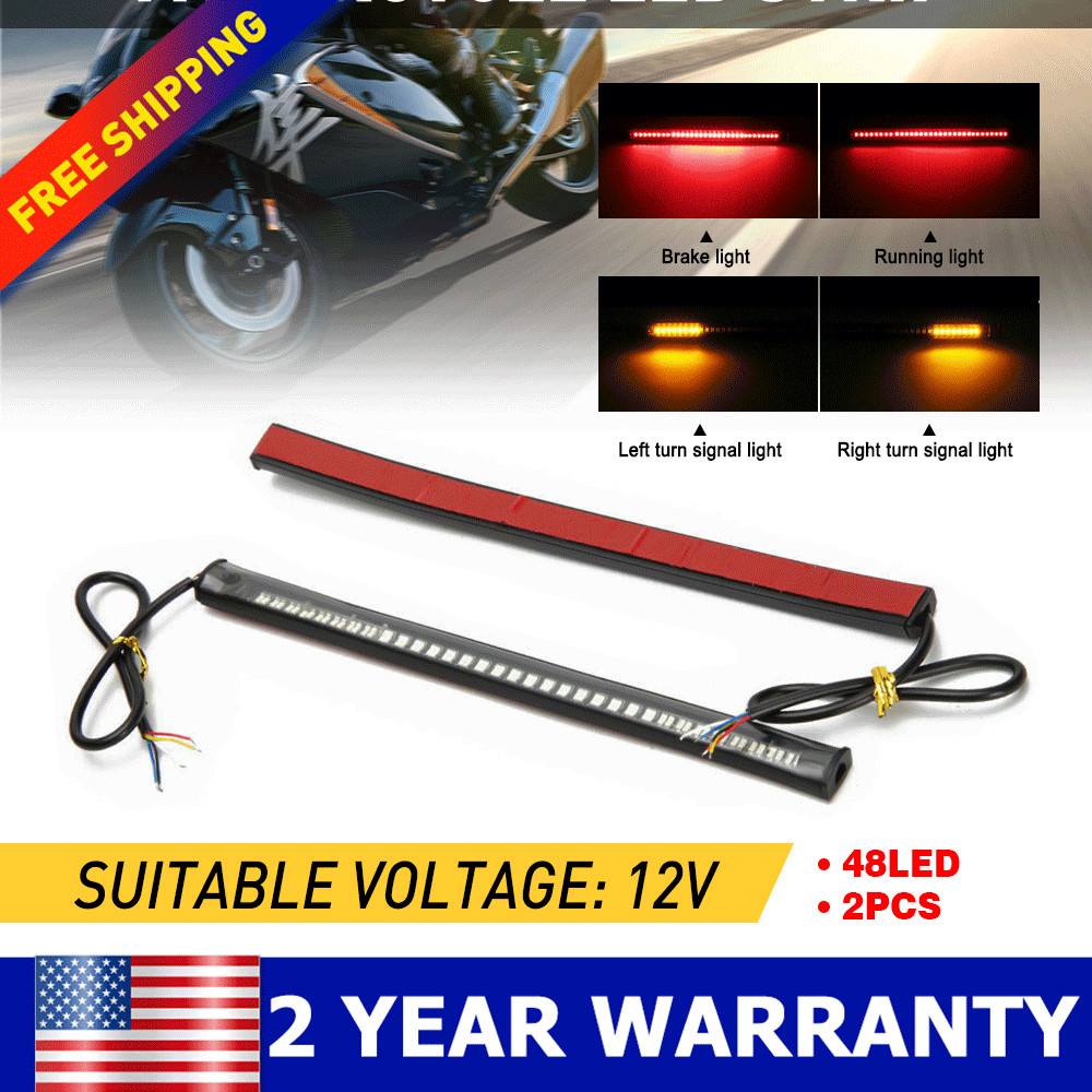 Waterproof 8'' 12V Motorcycle LED Strip Underbody Light For Motorcycle ATVs UTVs