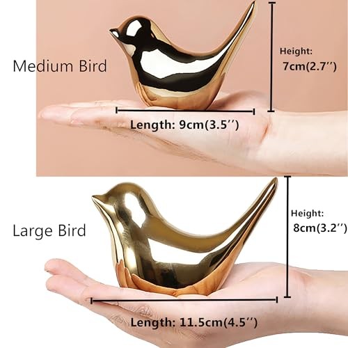 Small Birds Statues Gold Home Decor Medium & Large Golden