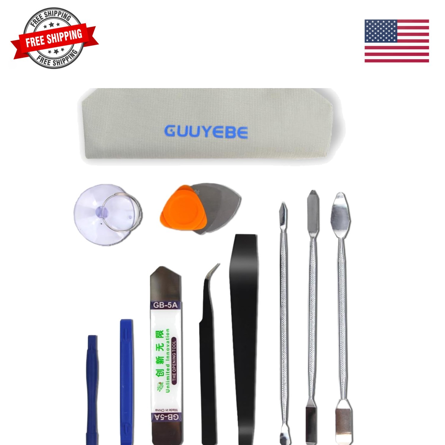 Trim Removal Tool, Pry Tools Include Plastic Spudger Metal Prying Precision T...