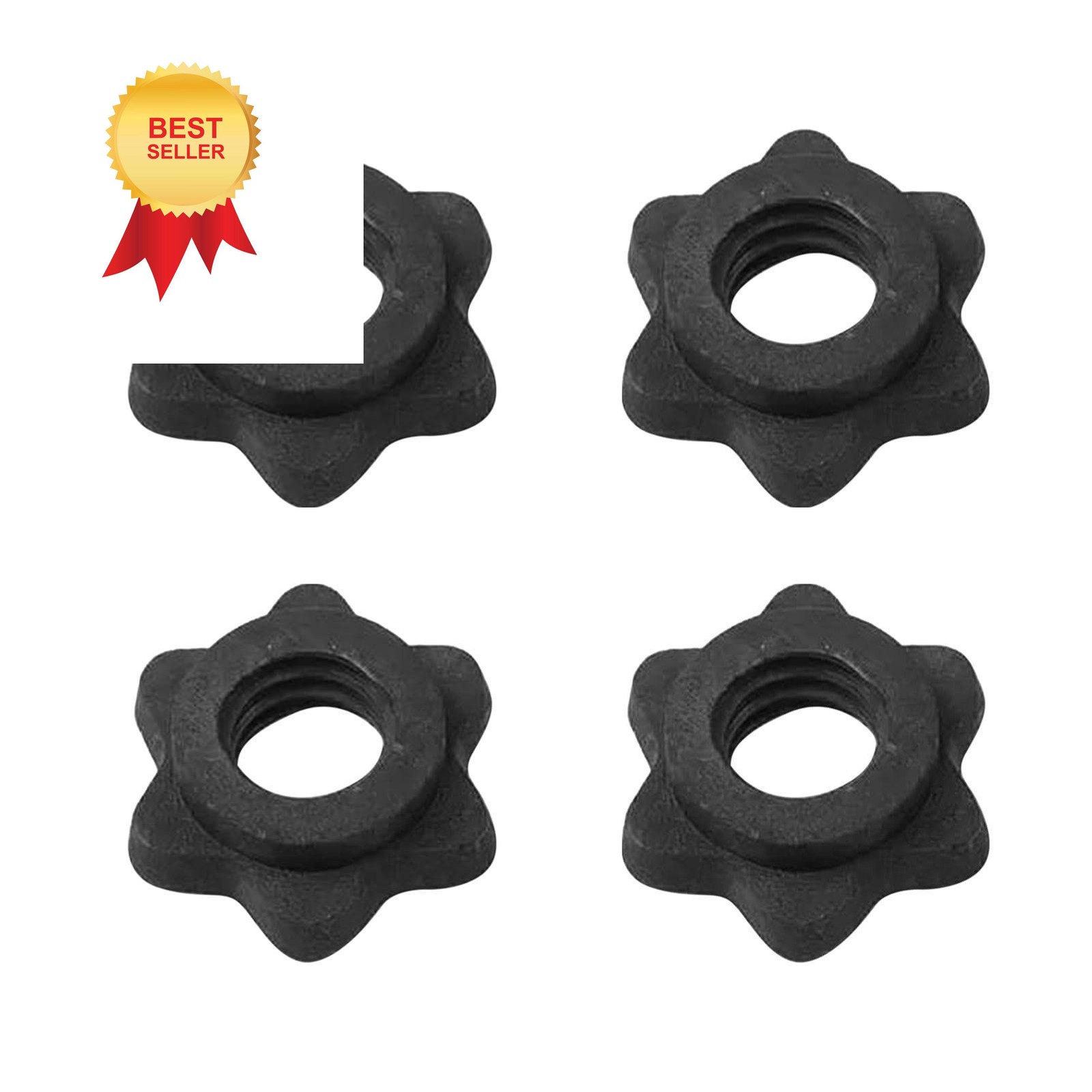 4Pack Spinlock Collars,Dumbbell Hex Nut, Dumbbell Rod 2.5cm/0.98inch, balck