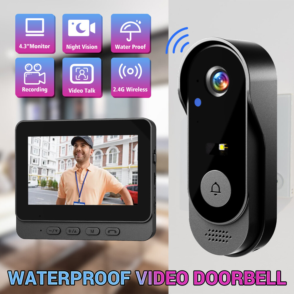Wireless Video Doorbell Intercom System Smart WiFi Doorbell with Night Vision