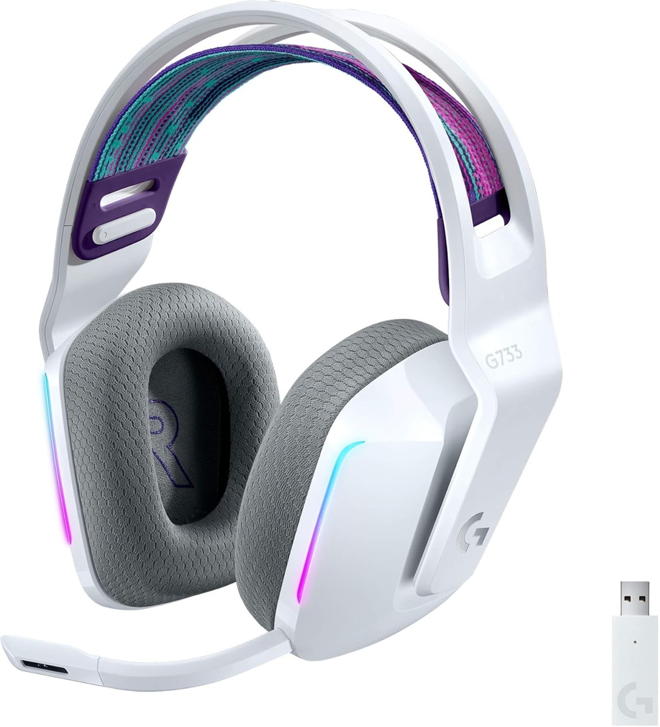 HEADSET PC-G733 LIGHTSPEED Wireless RGB Gaming Headset-WHITE-2.4GHZ- 981-000882