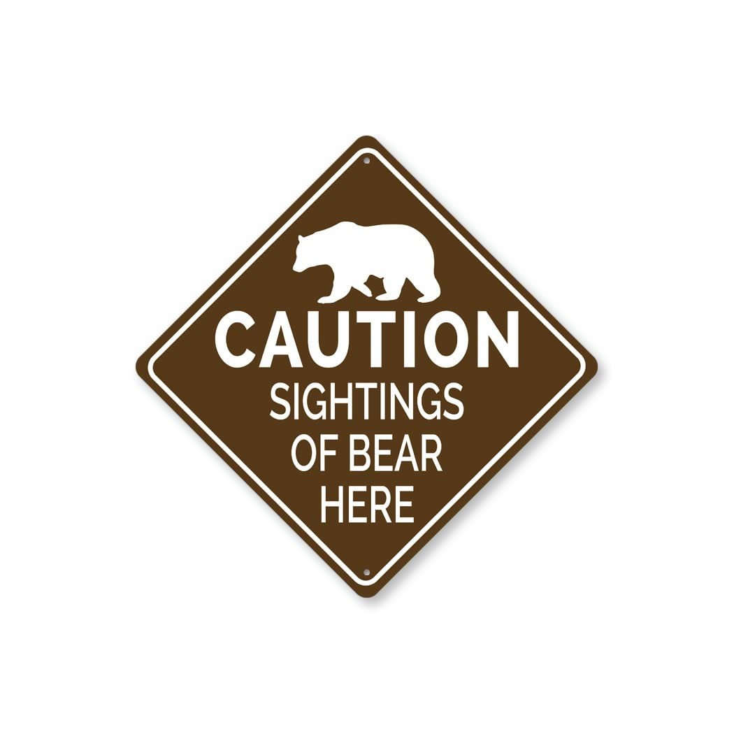 Bear Sightings Here Diamond Sign - 12 x 12