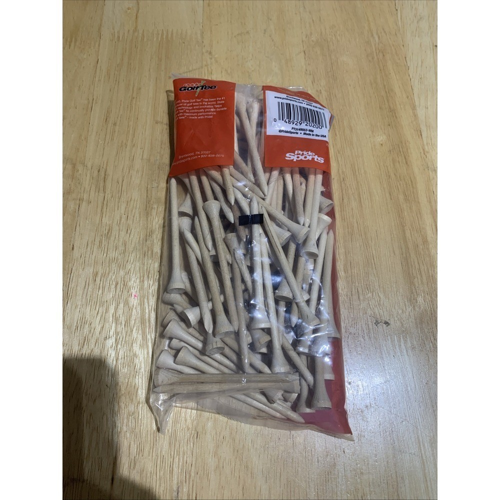 Pride Golf Tee 3-1/4 Natural Golf Tees, 90 count