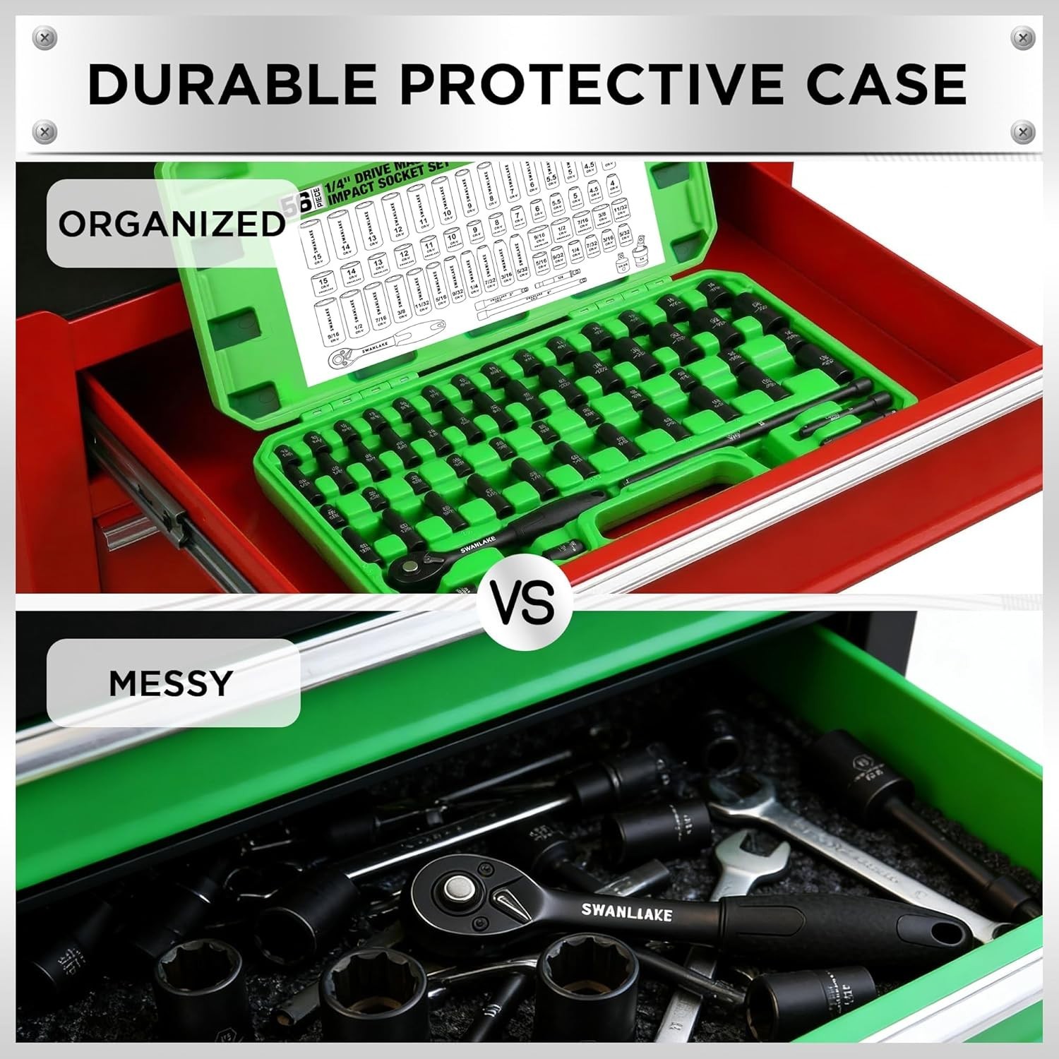 Professional SAE & Metric Socket Set with Ratchet