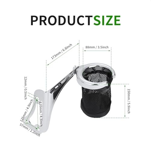 Motorcycle Cup Holder, Passenger Armrests Adjustable Rear Armrest with Drink