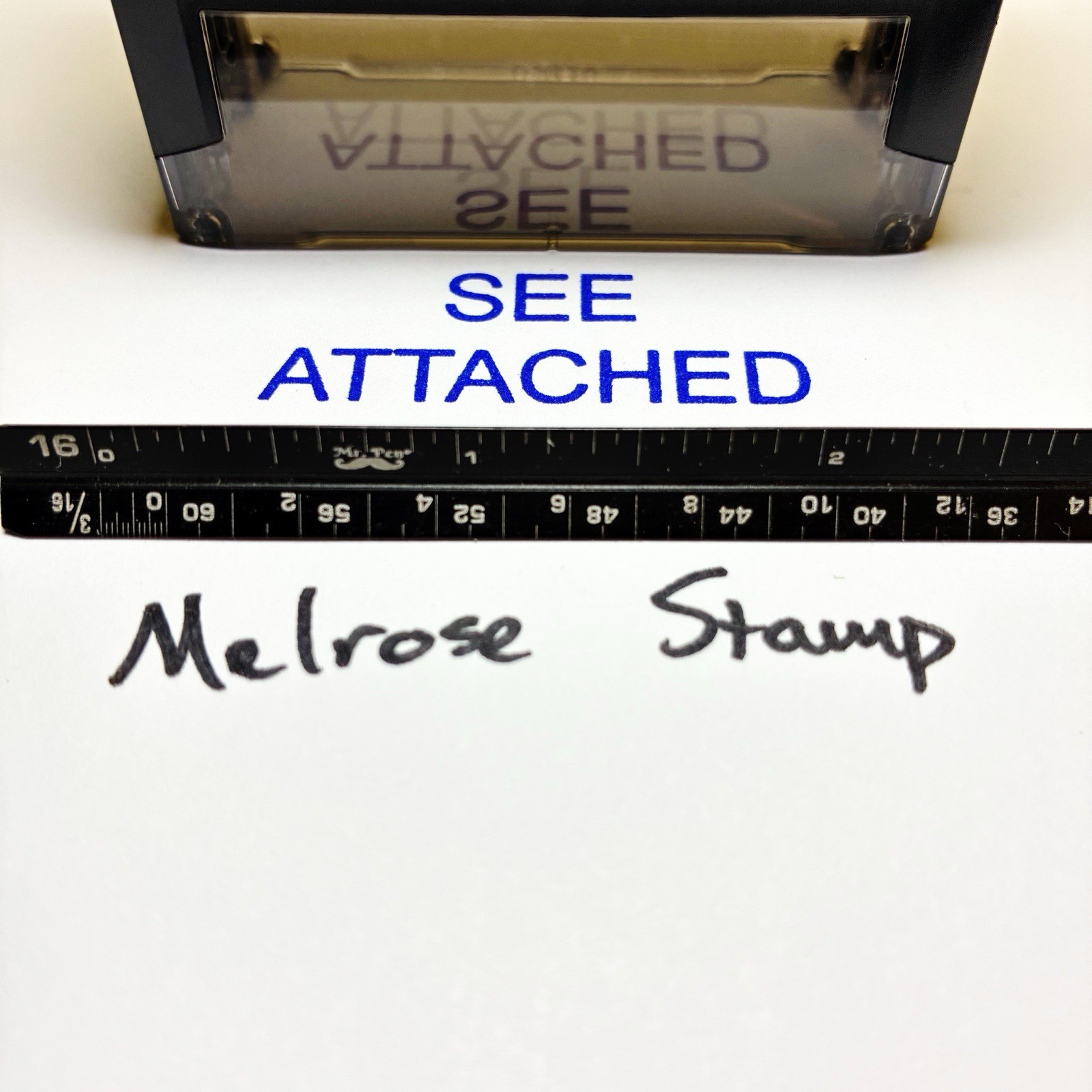 See Attached Rubber Stamp Blue Ink Self Inking Ideal 4913