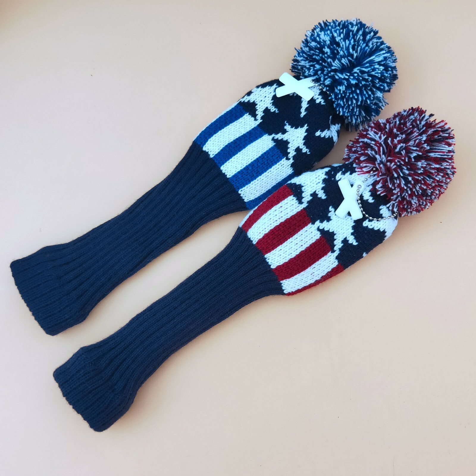 Knitted Pom Pom Headcover Wool Golf Club Head Cover Knit head cover for Hybrid
