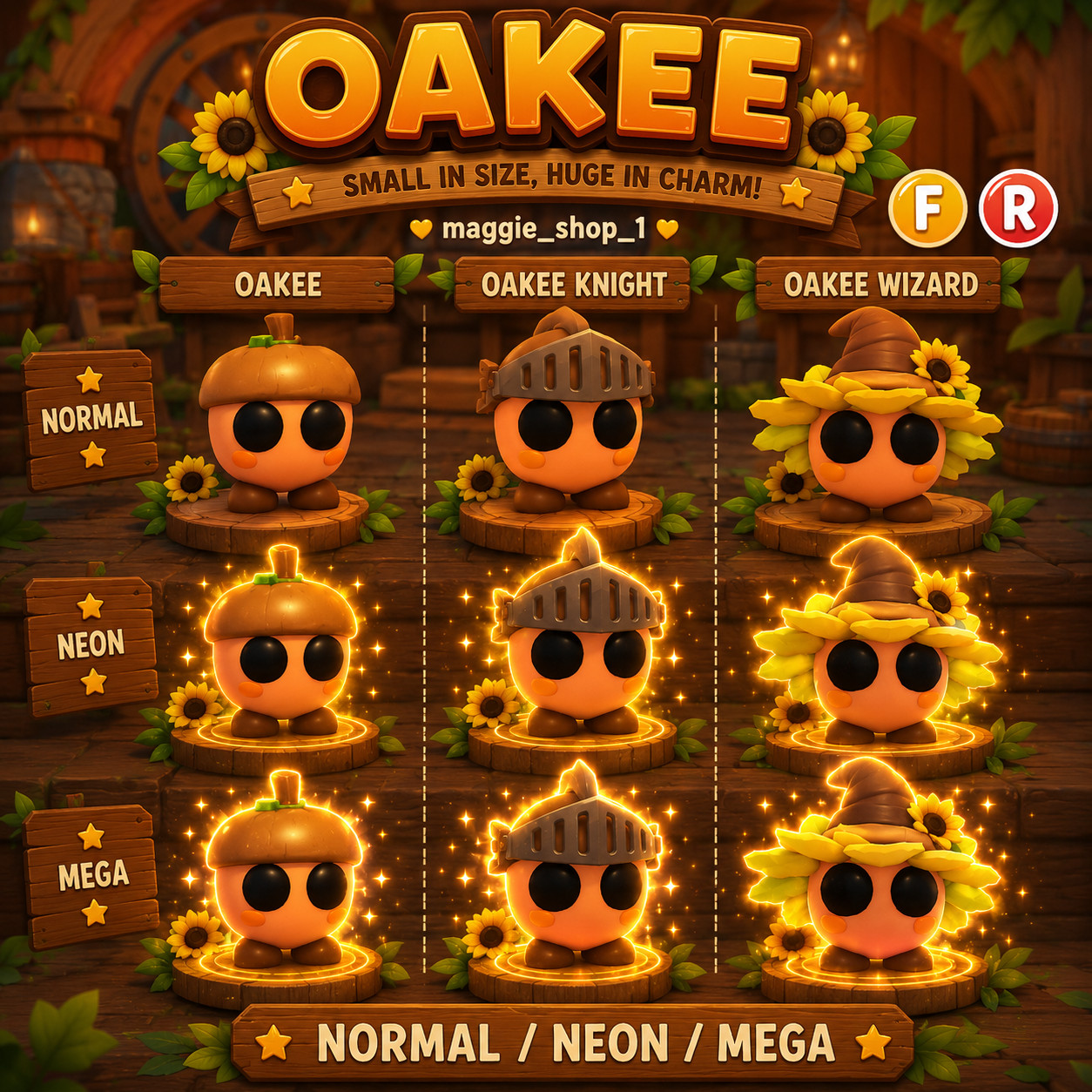 Oakee Knight Wizard FR Normal/Neon /Mega ✨ Adopt From Me Today ✨ Top Picks