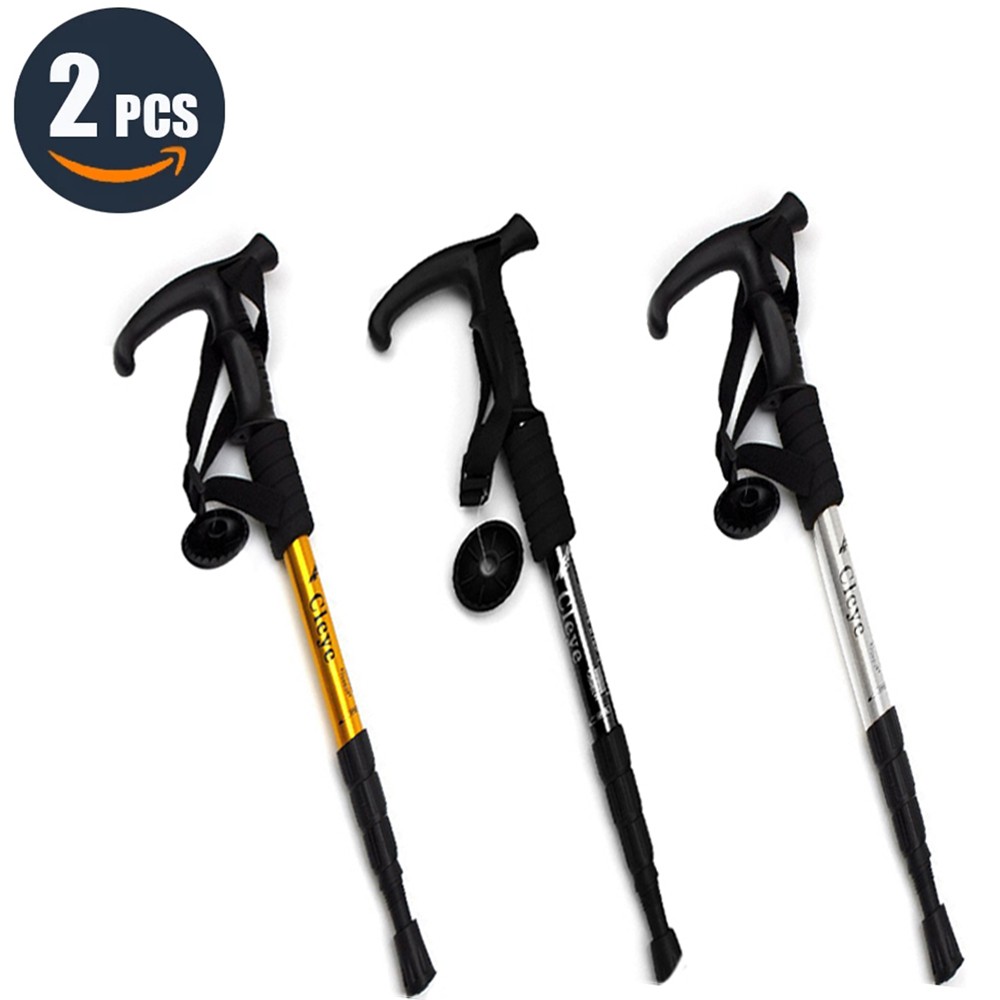 2Pk Trekking Poles Nordic Walking Hiking Sticks Anti-shock Adjustable Alpenstock