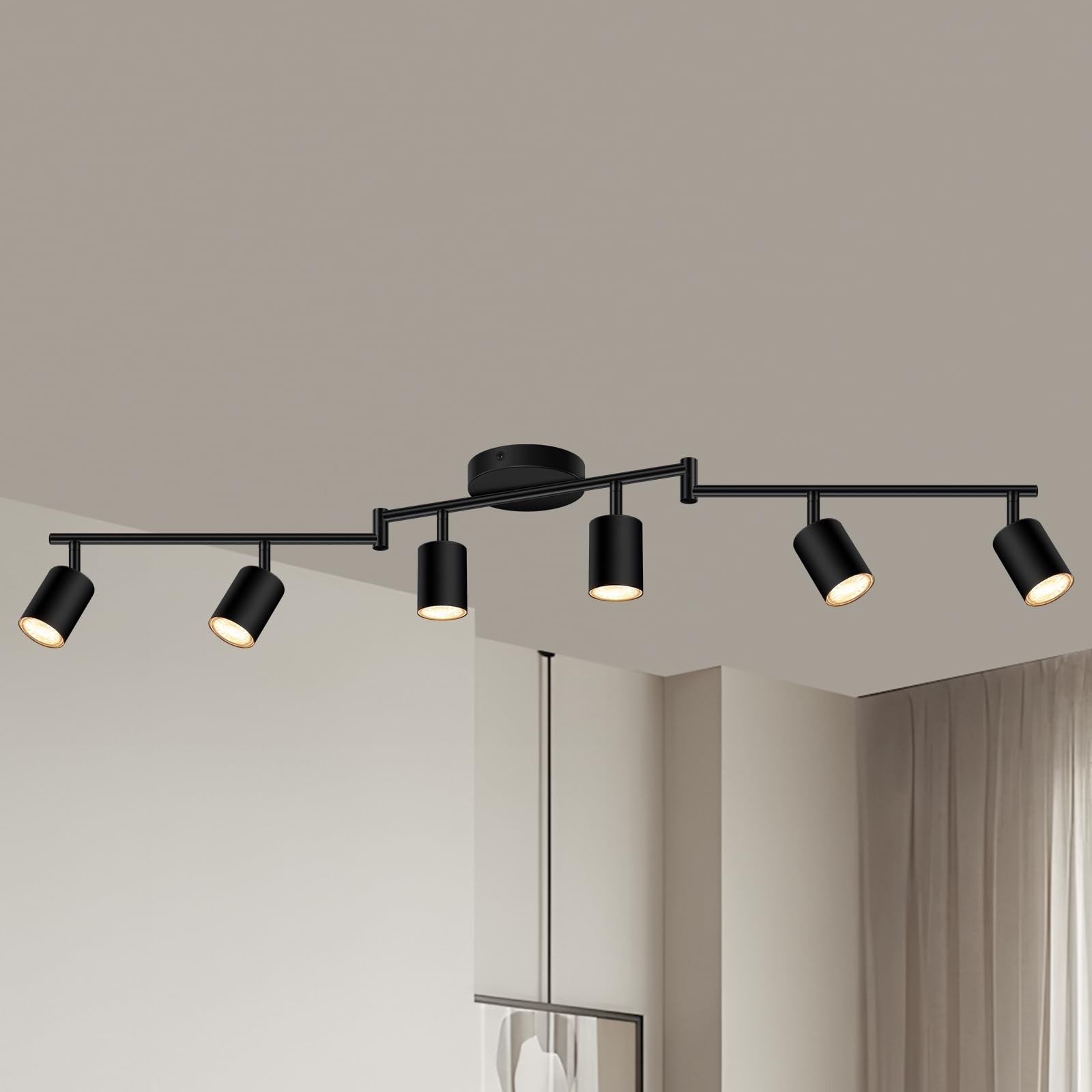 AUQUEE 6 Light Track Lighting 6 light track lighting（black）, 6 black-Z
