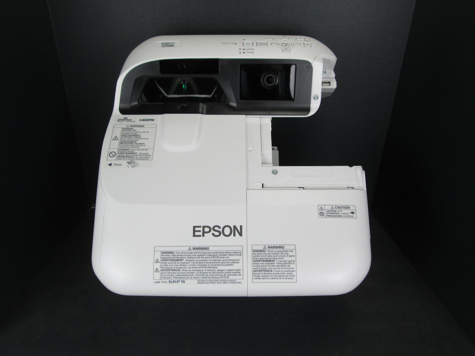 Epson LCD Projector H601A BrightLink 575Wi HDMI LAN USB S-Video Audio Ports