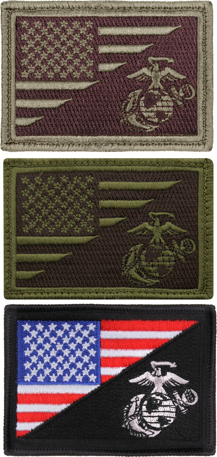 US Marines Flag Patch American Military USMC Globe & Anchor Hook & Loop