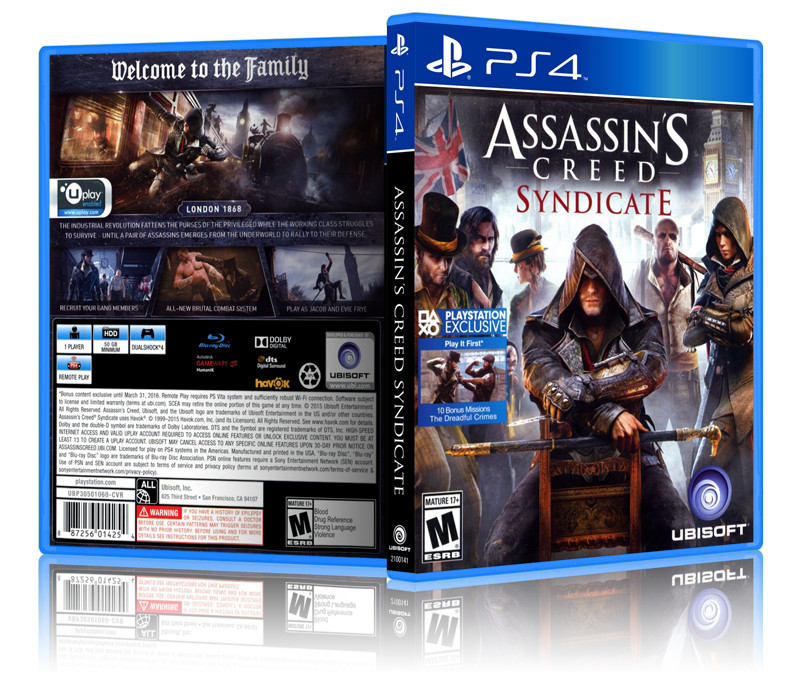 Assassin's Creed: Syndicate - Replacement PS4 Cover and Case. NO GAME!!