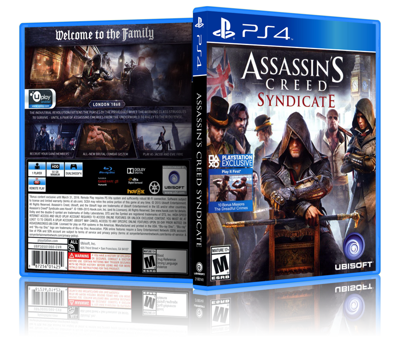 Assassin's Creed: Syndicate - Replacement PS4 Cover and Case. NO GAME!!