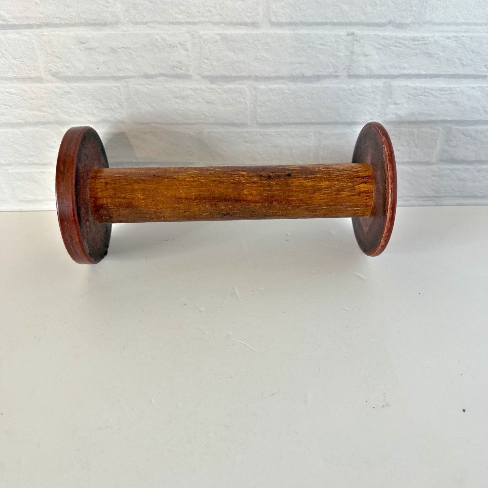 Vintage Wooden Industrial Spool 9 Inches Primitive Wood Large Textile Mill