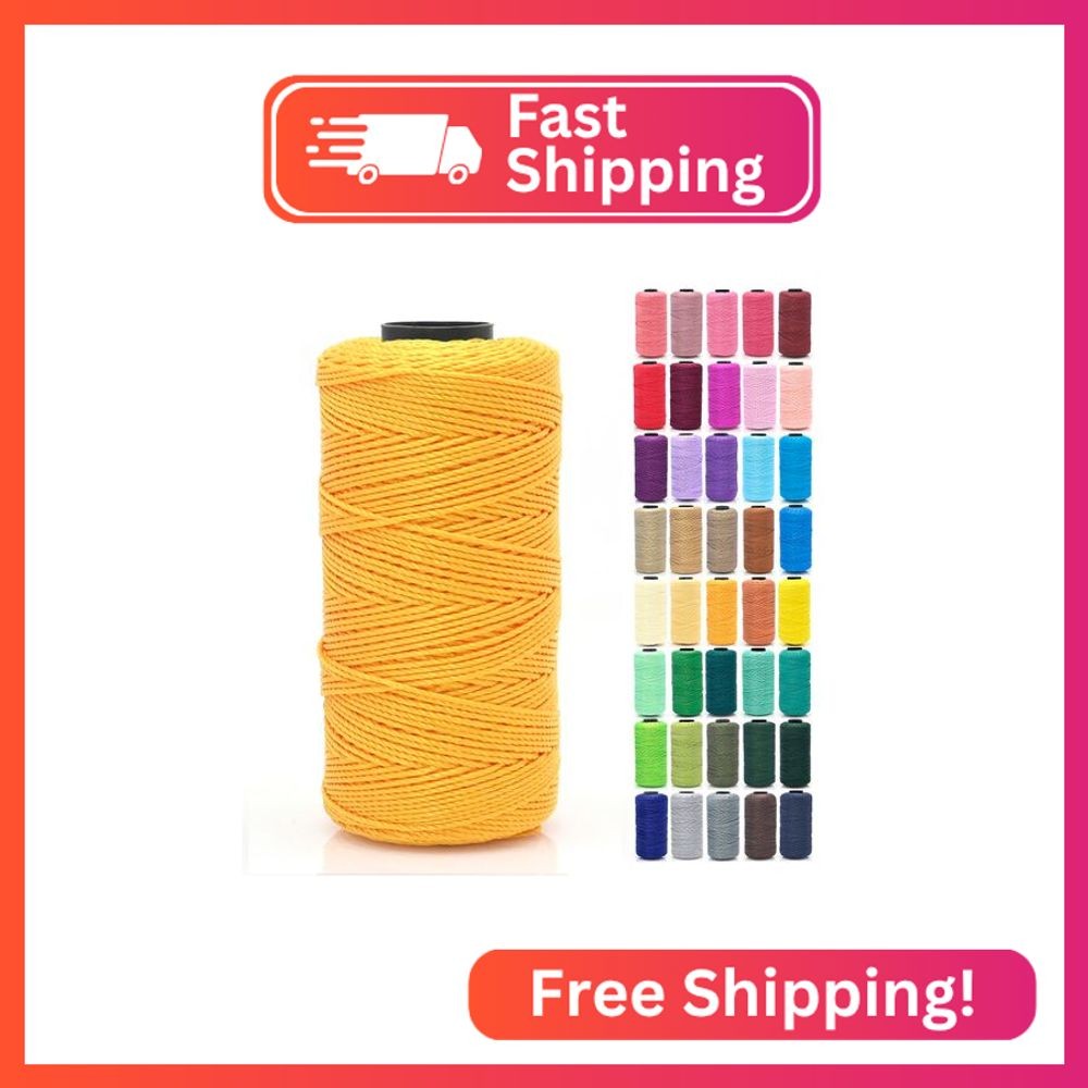 Tsuisho 1.5mm x 219 Yards Polyester String Cord for Knitting and Crochet, 100% P