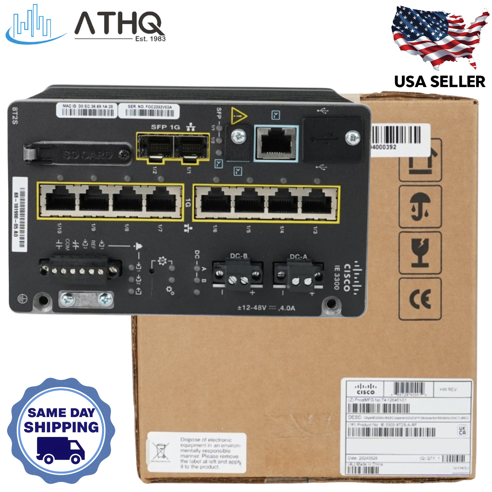 Cisco Catalyst IE-3300-8T2S-A 8-Port Industrial Managed Gigabit Ethernet Switch