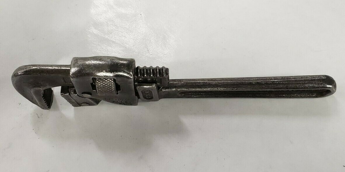 Vintage 8" Trimo Adjustable Pipe Wrench Size 8 Roxbury Mass. Drop Forged