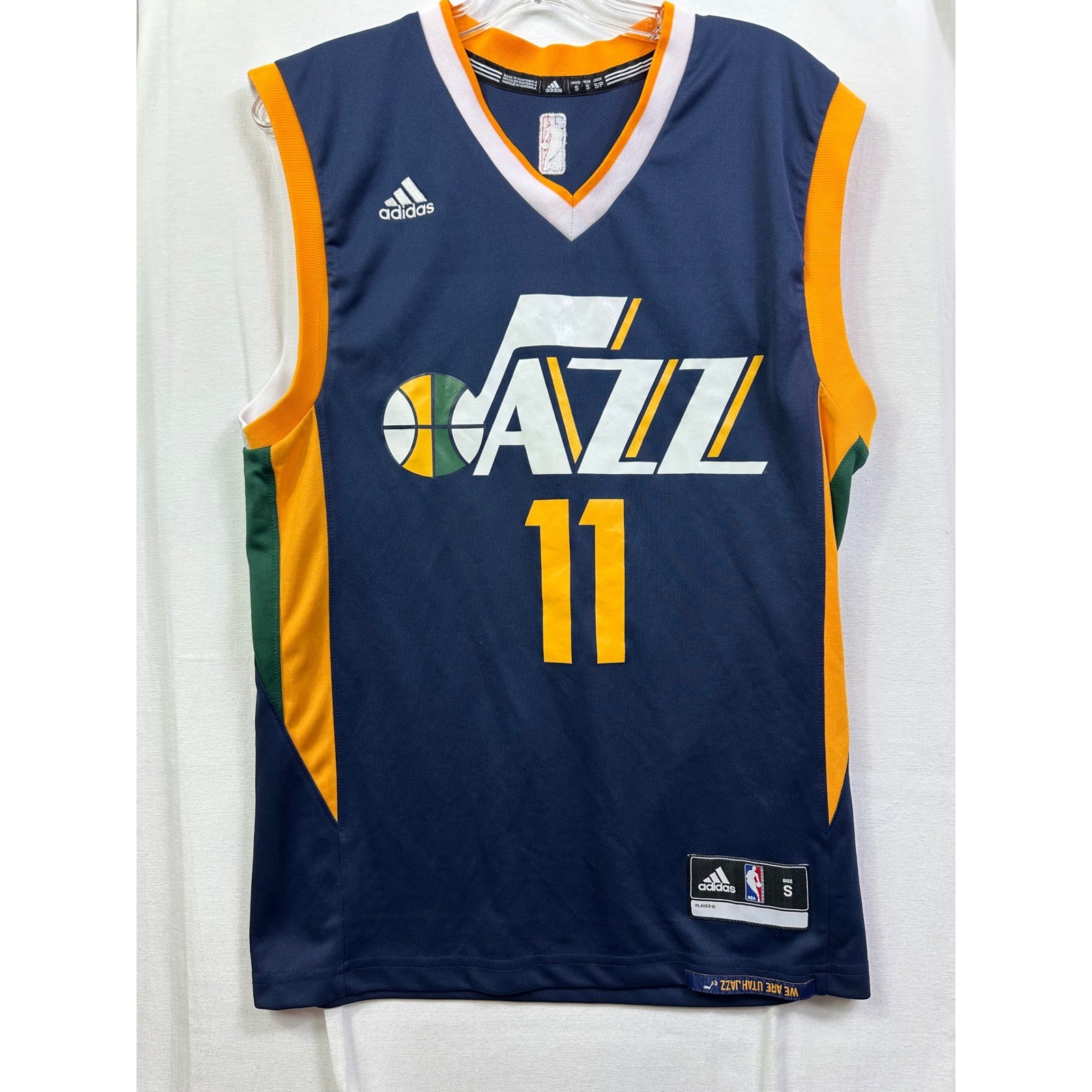 Adidas Utah Jazz #11 Exum Basketball Jersey Men's Size S Navy Orange